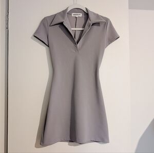 Berkeley Light Gray Collared A-Line Dress